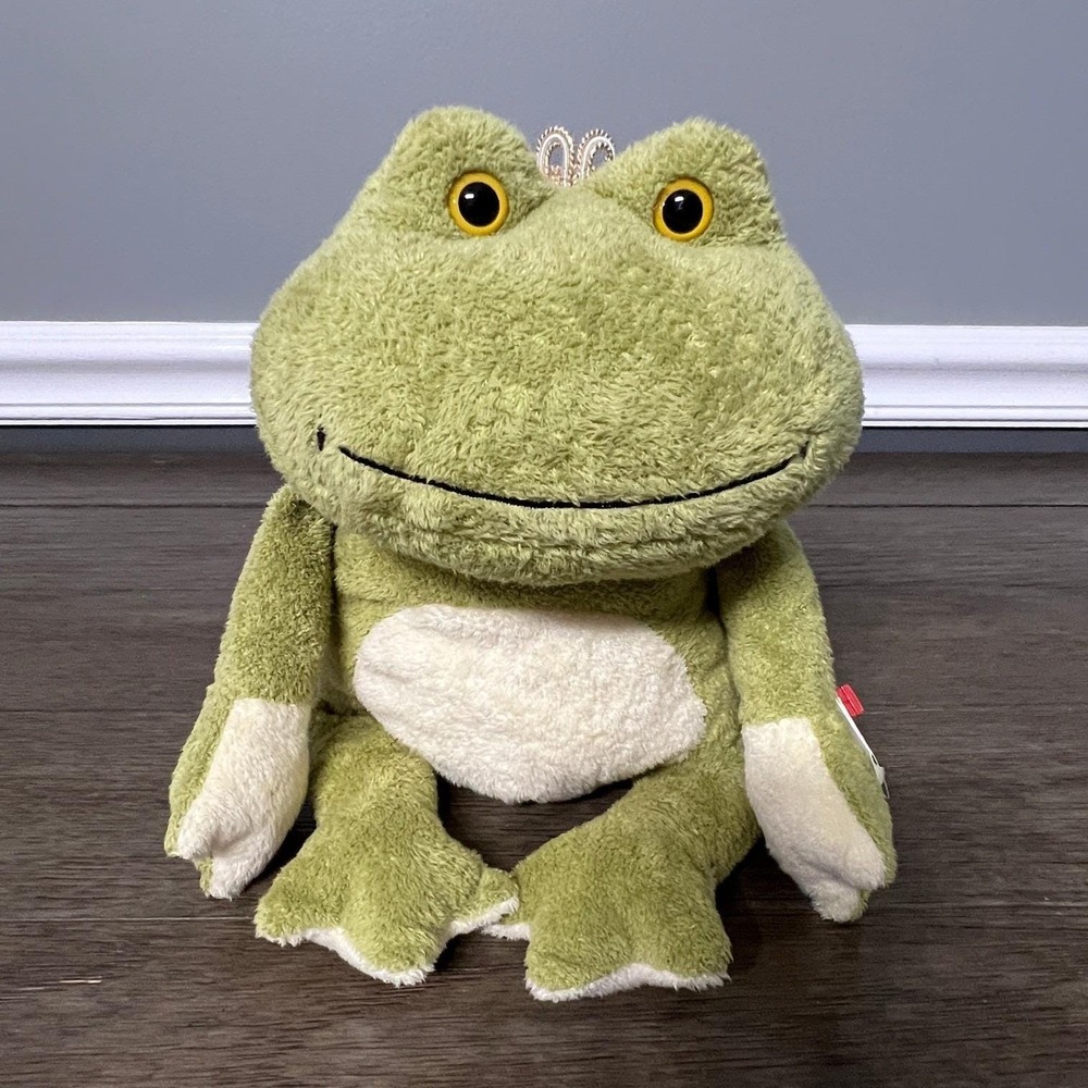 TY Classic Kissed Frog Plush With Crown Stuffed Animal Kids Toy Green‎